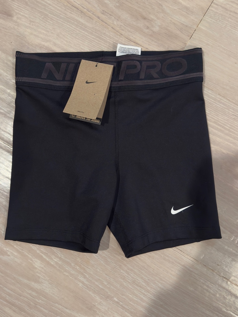 Nike Black Kids' Pro Compression Leggings Shorts with White Swoosh